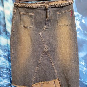 Vintage DKNY JEANS Deconstructed Denim Skirt size 7